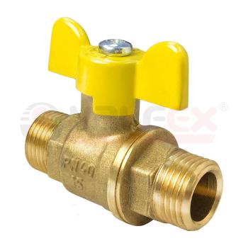 Кран шаровый латунныйVALFEX  11б27п газ НР/НР Ду 20 (3/4") Ру 40 бабочка 